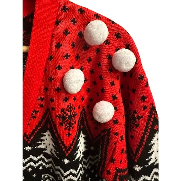 Coca-Cola Christmas Holiday ugly Sweater Coke Cardigan Size M - Picture 3 of 13